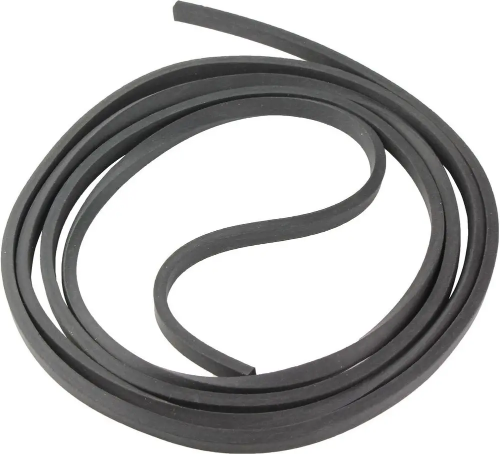 Schwarze, flexible Gummidichtung von Bosch, gewunden auf einer Fläche. Sie ist für Dichtungsanwendungen konzipiert.